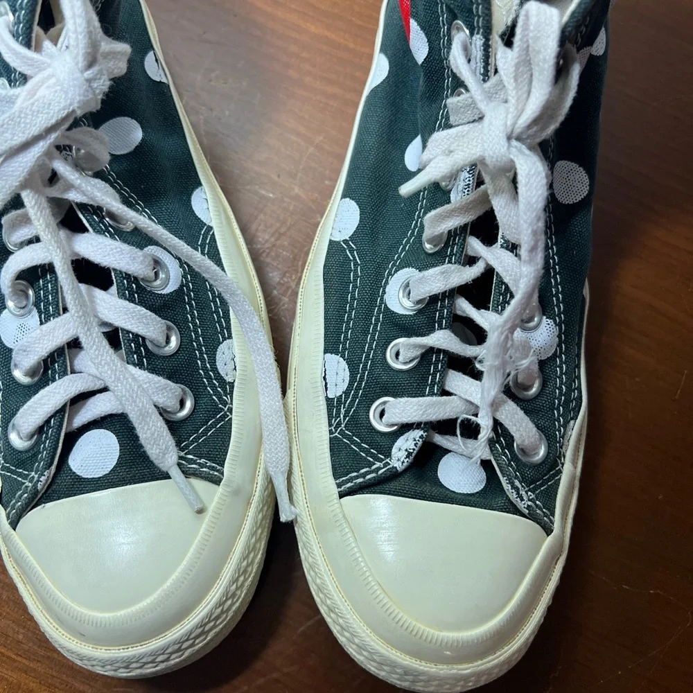 Comme des Garçons PLAY×Converse Chuck Taylor All Star High-Top Sneakers Size 7 - Picture 6 of 9